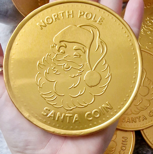 North Pole Chocolate Coins - Large Chocolate Coin - Santa Coin