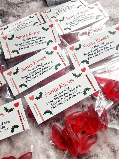 Christmas sweet pouches- Reindeer noses- Elf Kisses - Santa Kisses