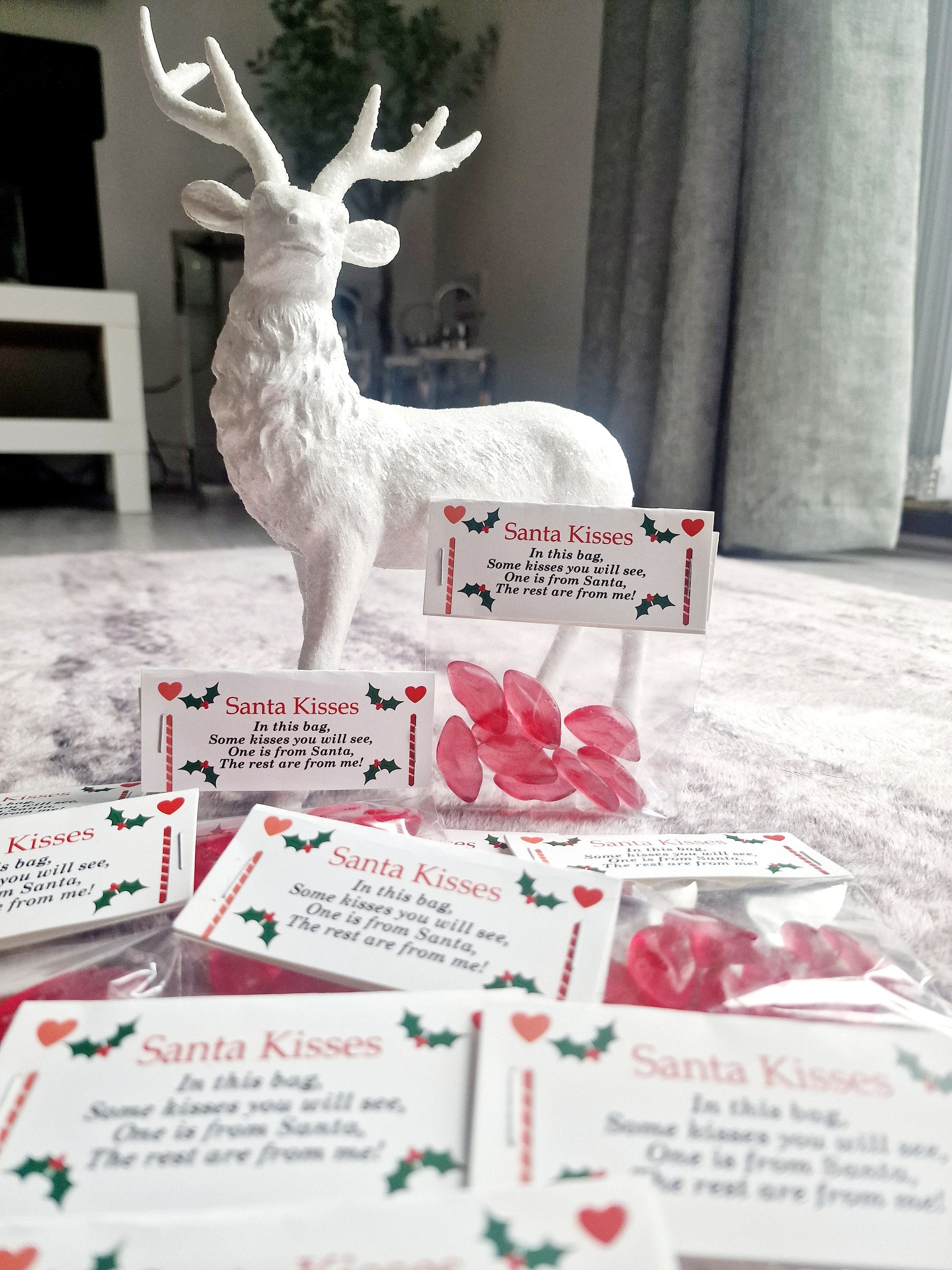 Christmas sweet pouches- Reindeer noses- Elf Kisses - Santa Kisses