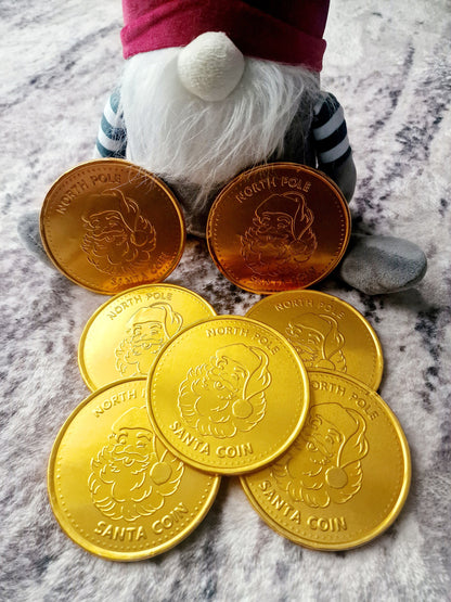 North Pole Chocolate Coins - Large Chocolate Coin - Santa Coin