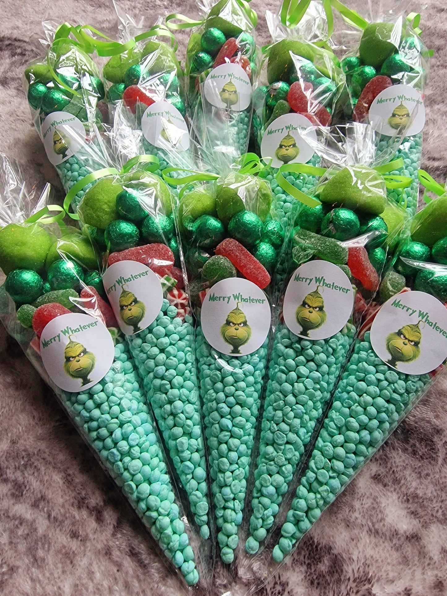 Grinchmas inspired christmas party cones