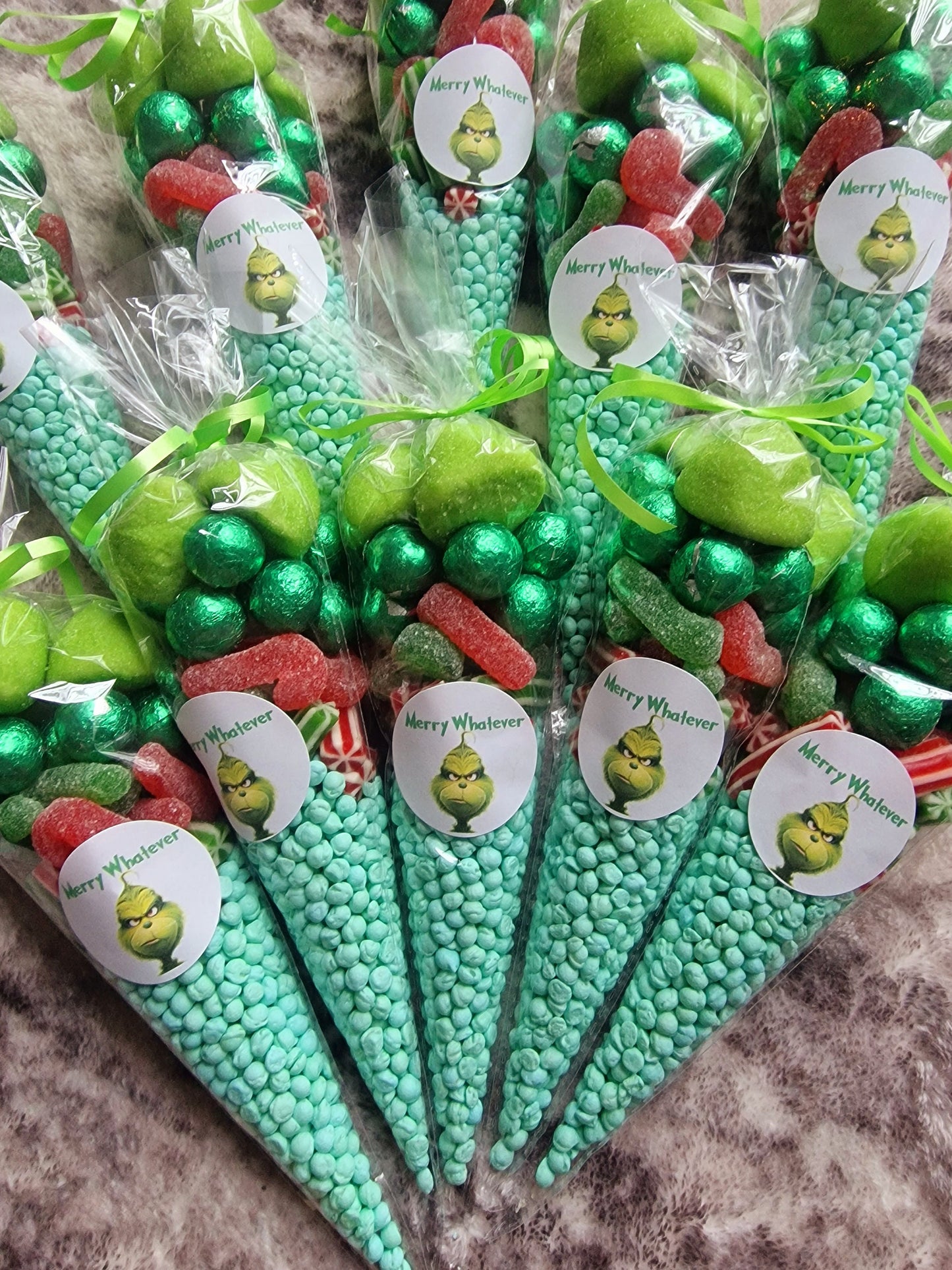 Grinchmas inspired christmas party cones