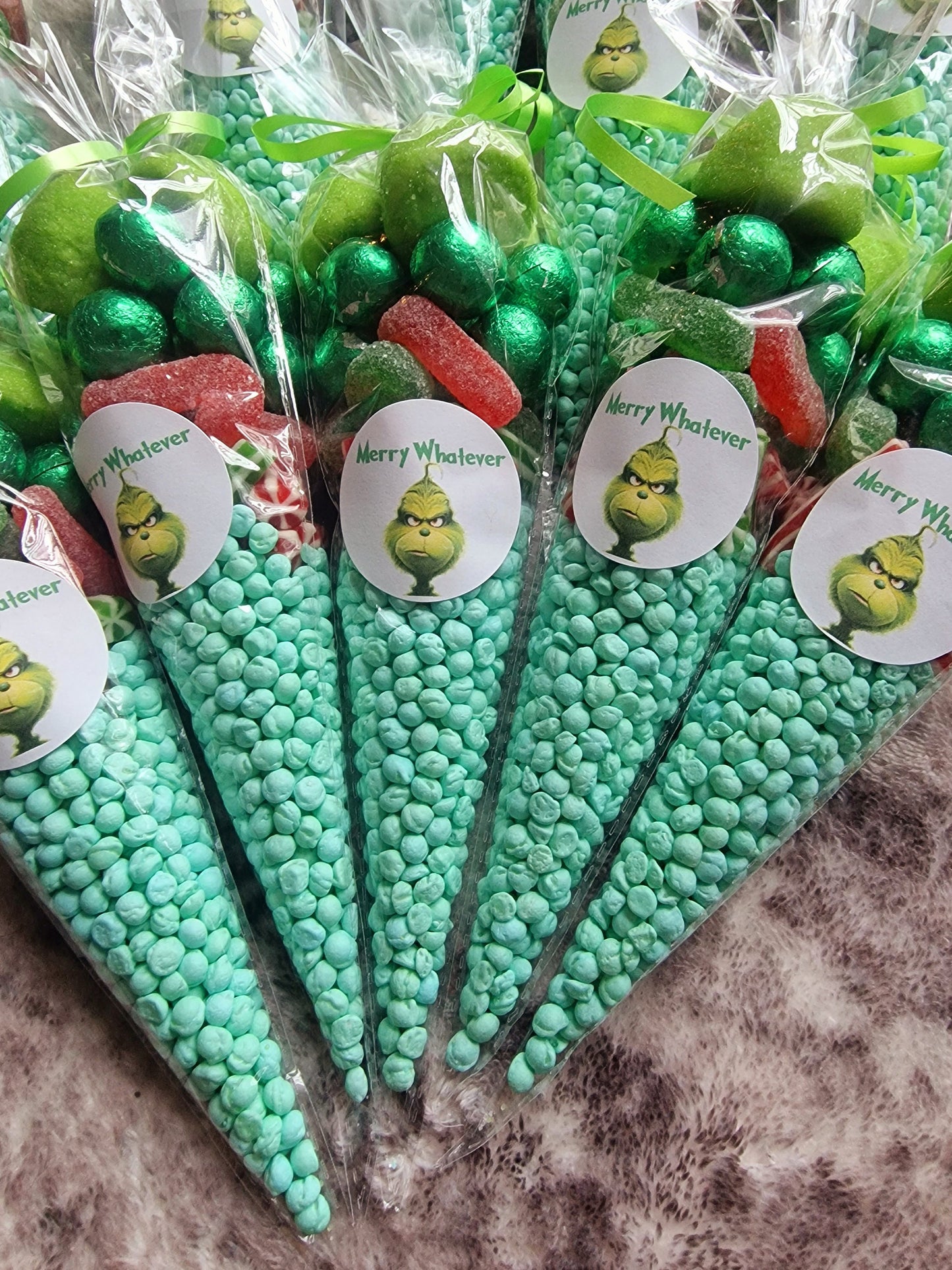 Grinchmas inspired christmas party cones