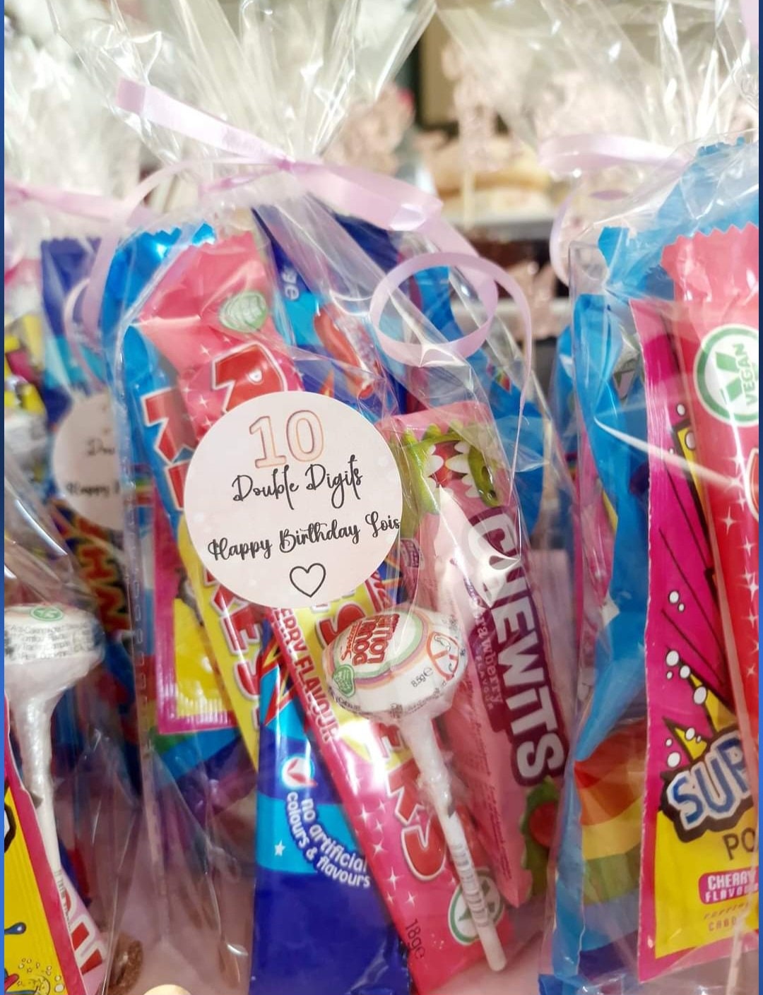 Birthday sweet bags - Birthday favours- Birthday party - Sweet favours - Party favours- Birthday - prefilled sweet bags-personalised sticker