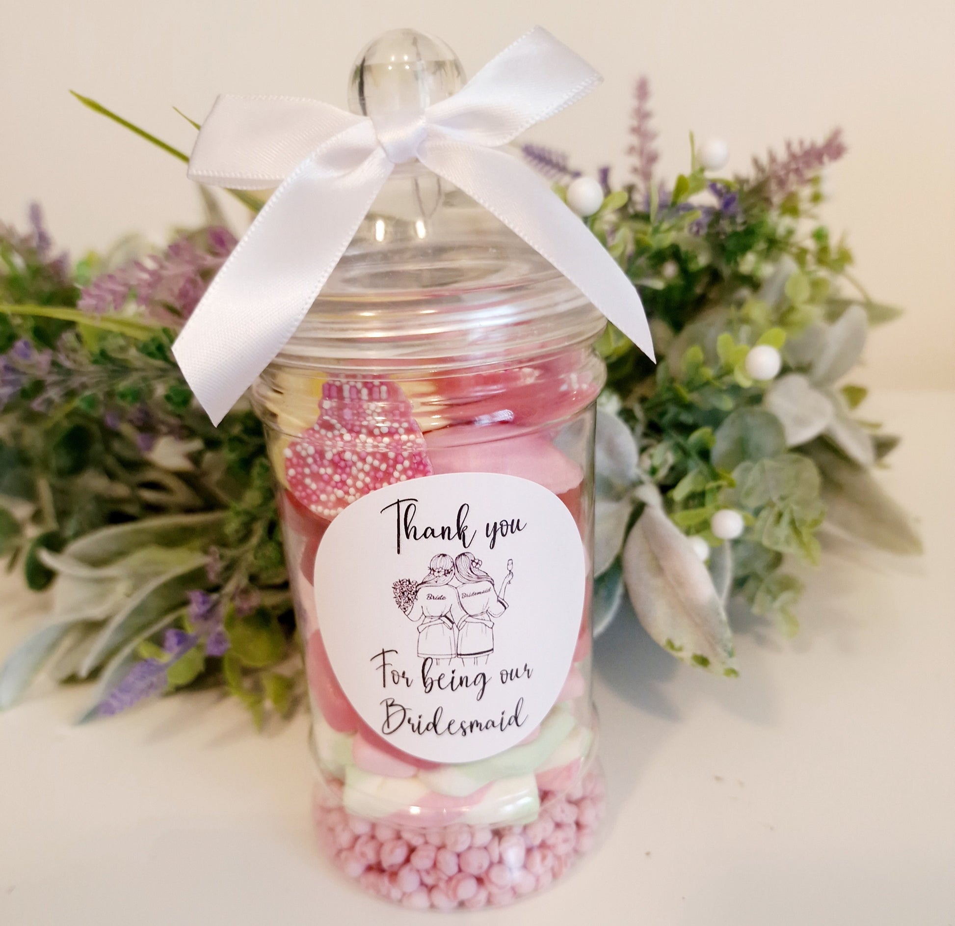 Bridesmaid gift - Bridesmaid sweet jar - Bridesmaid Jar- Sweetie Jar - Wedding Favours - Bridesmaid proposal