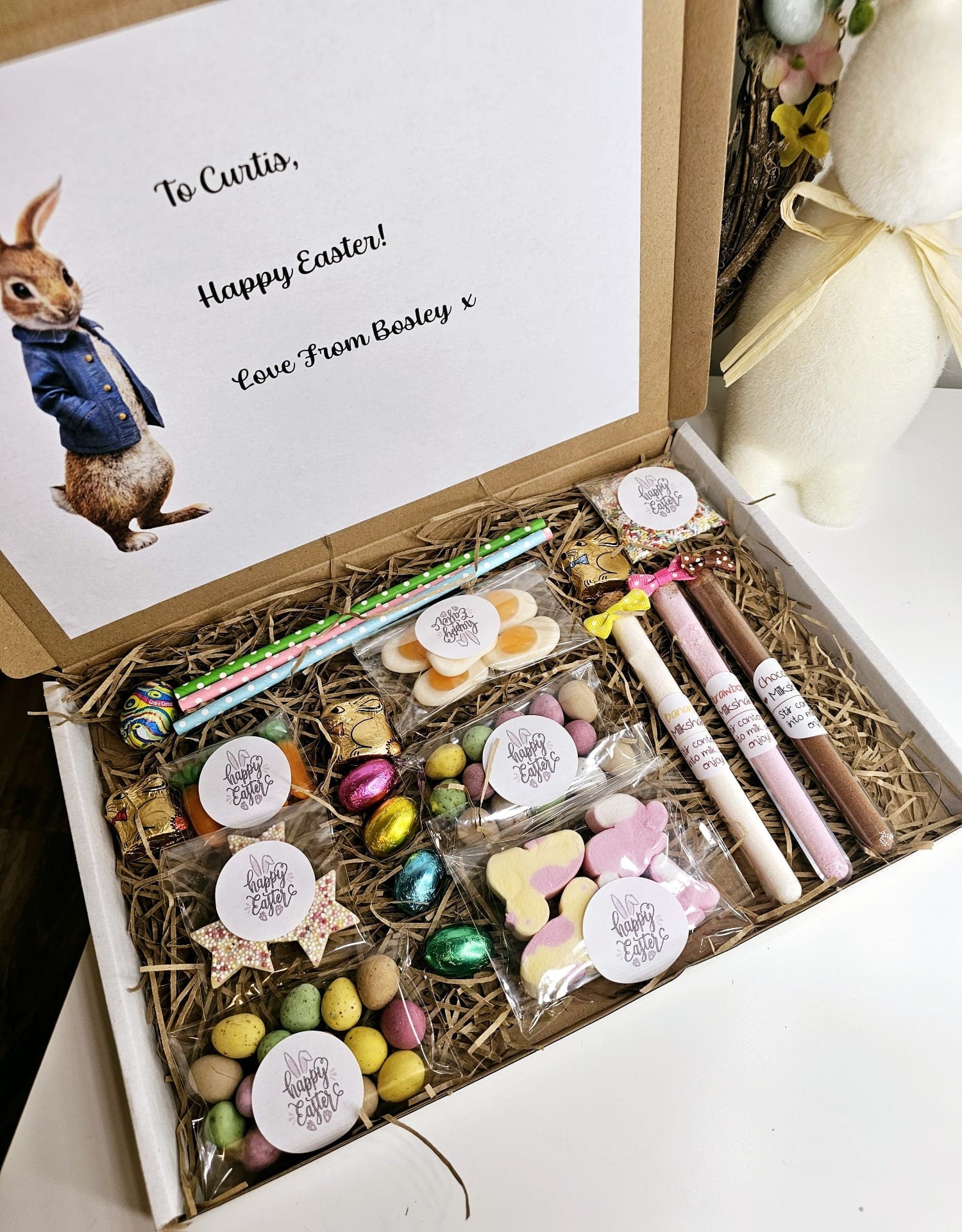 Easter Letterbox Gift| Milkshake letterbox gift| Personalied Easter Gift| Easter| Kids Easter Gift| Letterbox Milkshake and Chocolate Gift.