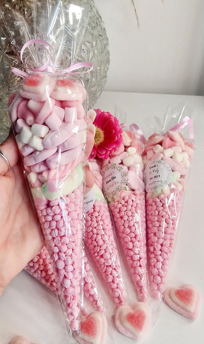 Bridal shower - hen party - party cones - Bridesmaid - hen do - sweet cones - pink Party cones