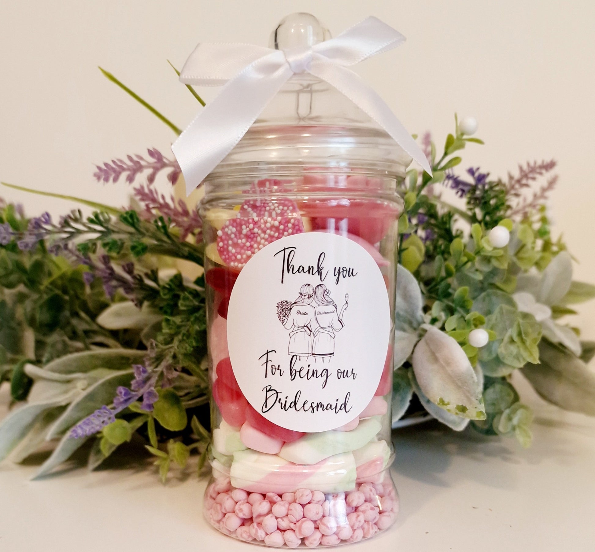 Bridesmaid gift - Bridesmaid sweet jar - Bridesmaid Jar- Sweetie Jar - Wedding Favours - Bridesmaid proposal