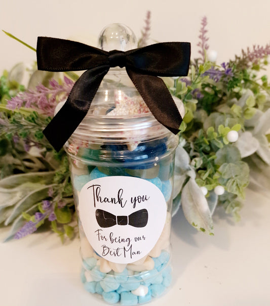 Best man sweet jar- Best manproposal- wedding favour- Sweet Favour- Victorain sweet Jar