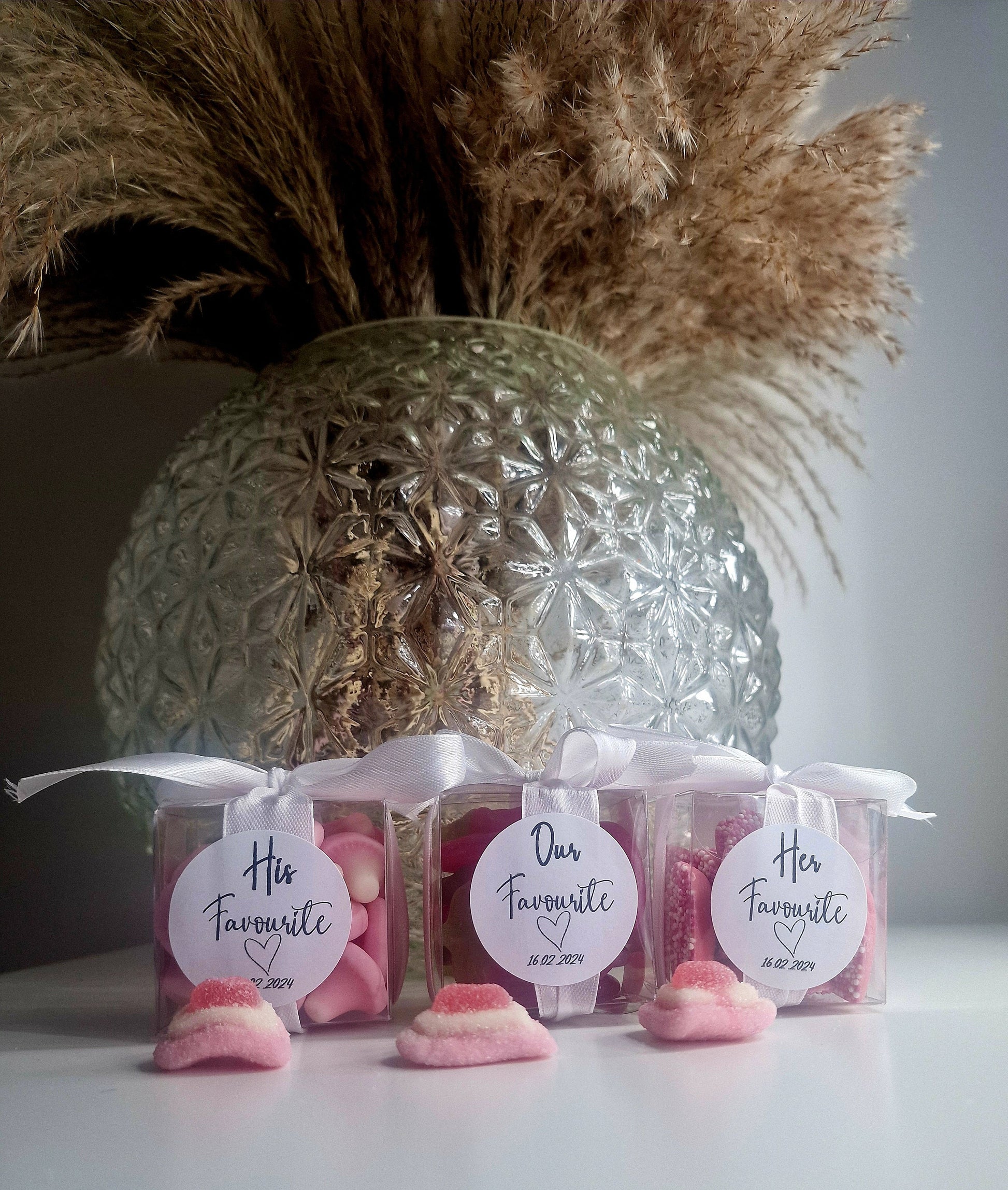 Sweet cubes - His favourite - Her favourite - Our favourite - Clear cube Favours- Sweet Boxes - Wedding Favours