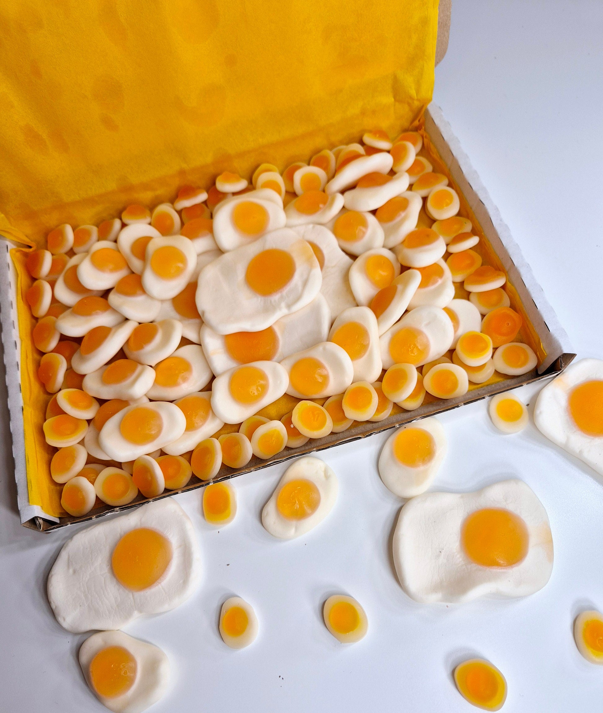 Gummy egg letterbox- letterbox gift - egg box - fried egg - fried selection box