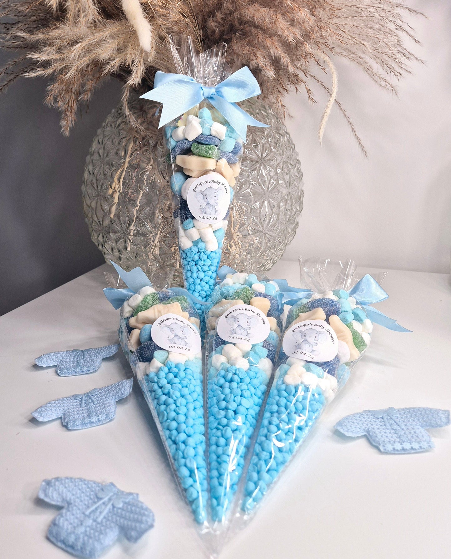 Baby Shower Party Cones - Baby Reveal - Gender reveal - Baby Party -Oh sweet baby - Party Favours-Sweet favours- Party favours- Blue cones