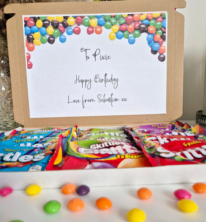 Letterbox gift- skittles gift - Birthday letterbox- sweet gift - sweets occasions - personalised gift