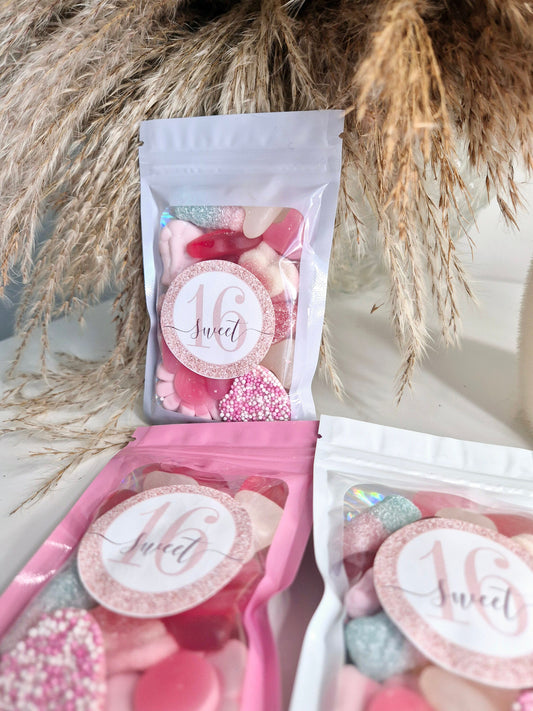 Party Favours | Birthdays | Girls Birthday Party | Sweet sixteen | prefilled sweet bags| personalised sweets