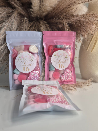 Party Favours | Birthdays | Girls Birthday Party | Sweet sixteen | prefilled sweet bags| personalised sweets