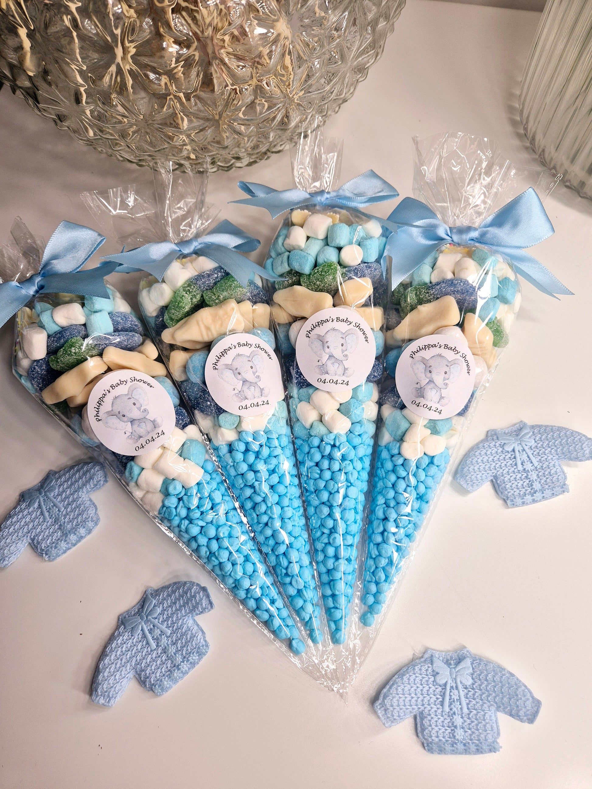 Baby Shower Party Cones - Baby Reveal - Gender reveal - Baby Party -Oh sweet baby - Party Favours-Sweet favours- Party favours- Blue cones