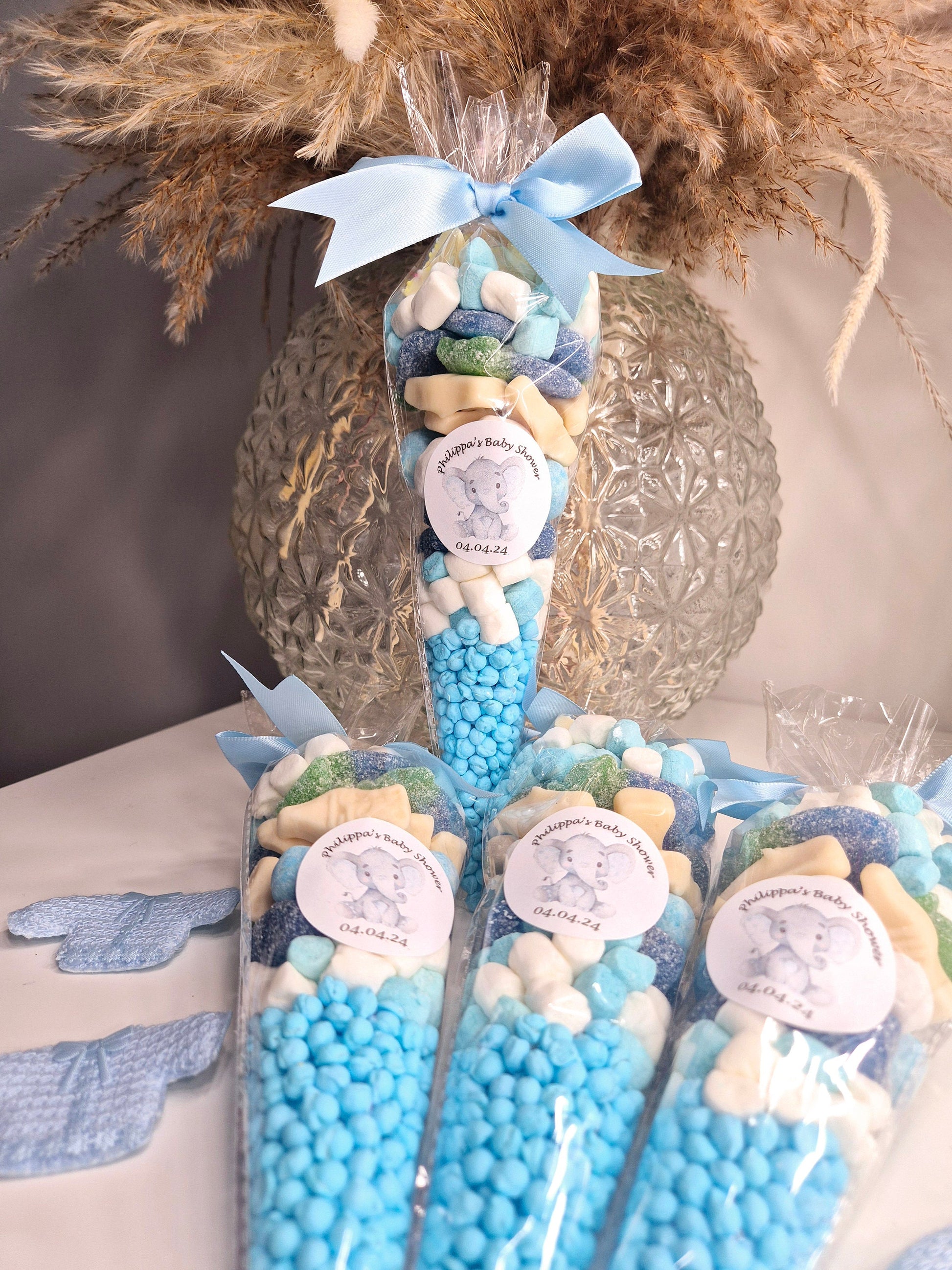 Baby Shower Party Cones - Baby Reveal - Gender reveal - Baby Party -Oh sweet baby - Party Favours-Sweet favours- Party favours- Blue cones