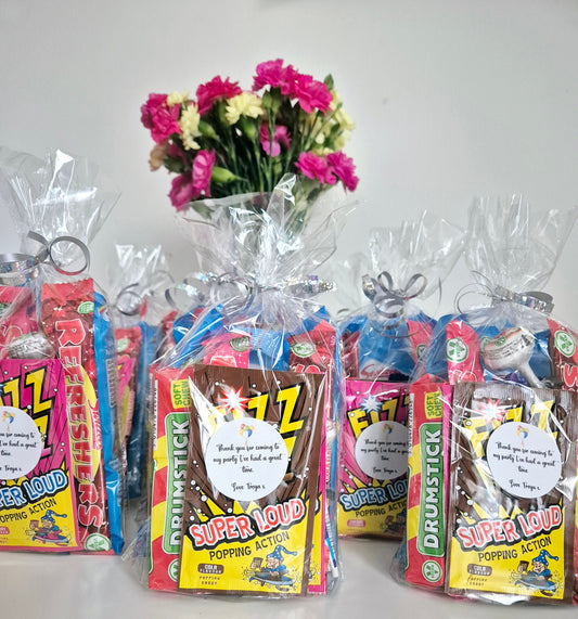 Birthday sweet bags - Birthday favours- Birthday party - Sweet favours - Party favours- Birthday - prefilled sweet bags-personalised sticker