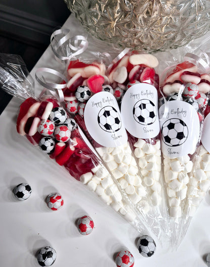 Football sweet cones- Party cones - football inspired sweet cones- football favours