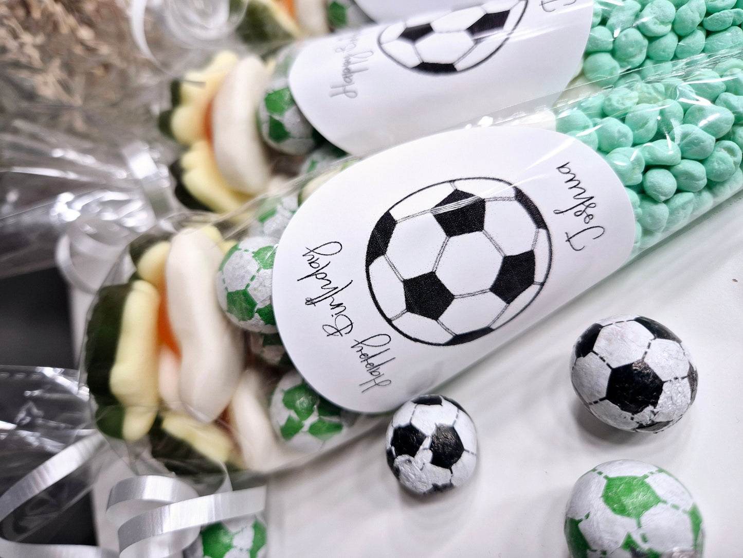 Football sweet cones- Party cones - football inspired sweet cones- football favours