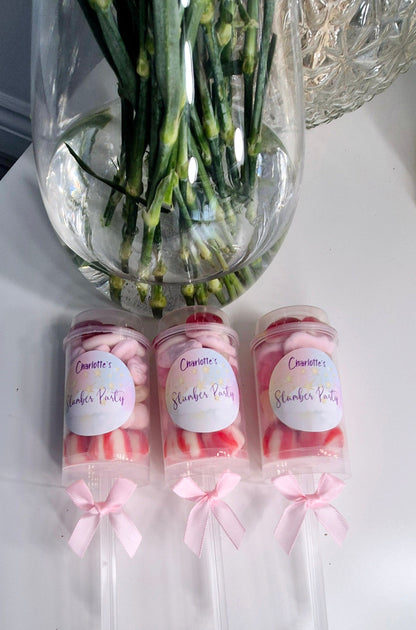 Sweet push pops- Sweets- Party Favours- postal sweets- sweet favours- birthday parties - sleepover push pop -sleepover party