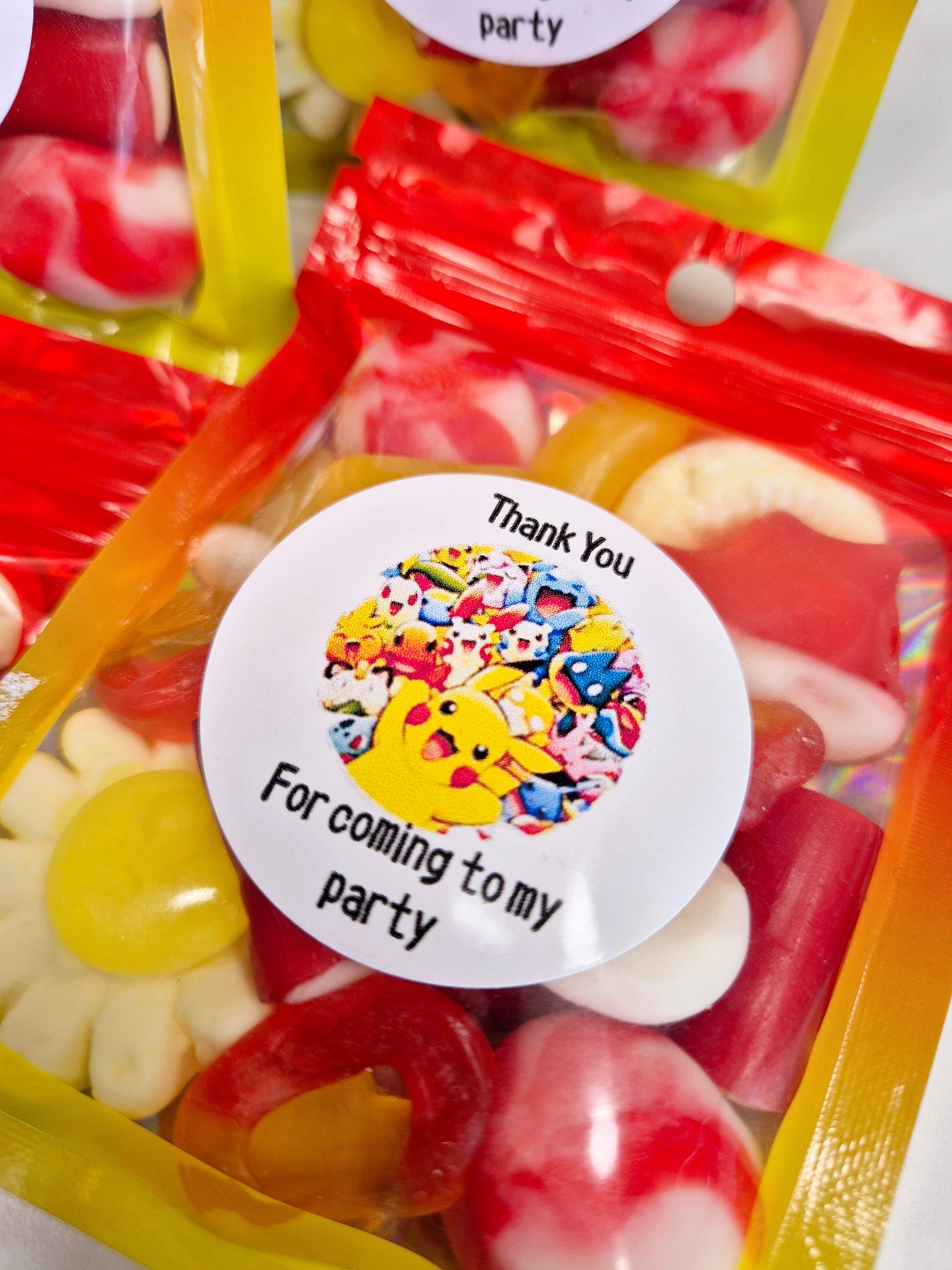 Pokeman inspired sweets - party bags- Birthday party - pokeman Birthday bags - sweet pouches