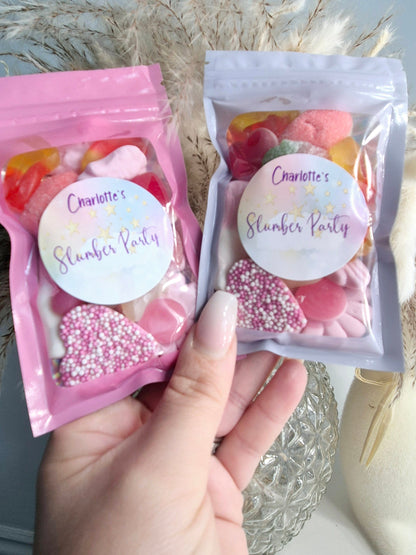 Sweet pouch - Sweets- Party Favours- postal sweets- sweet favours- birthday parties - sleepover sweets -sleepover party- prefilled sweetbag