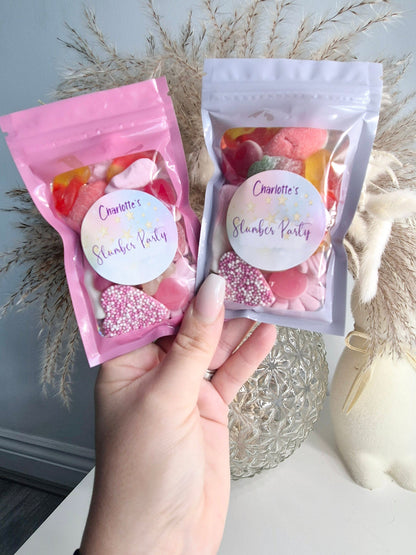 Sweet pouch - Sweets- Party Favours- postal sweets- sweet favours- birthday parties - sleepover sweets -sleepover party- prefilled sweetbag