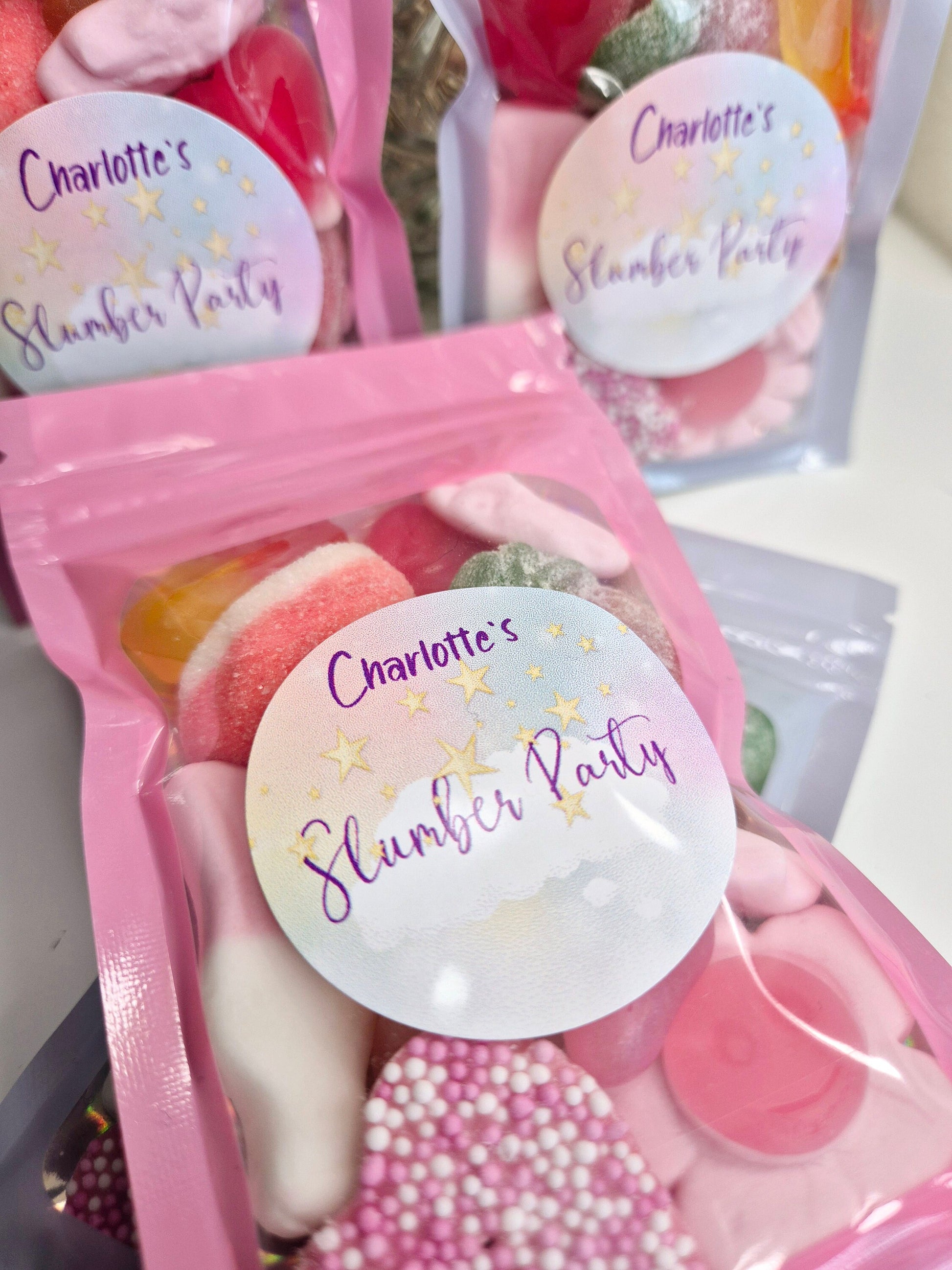 Sweet pouch - Sweets- Party Favours- postal sweets- sweet favours- birthday parties - sleepover sweets -sleepover party- prefilled sweetbag