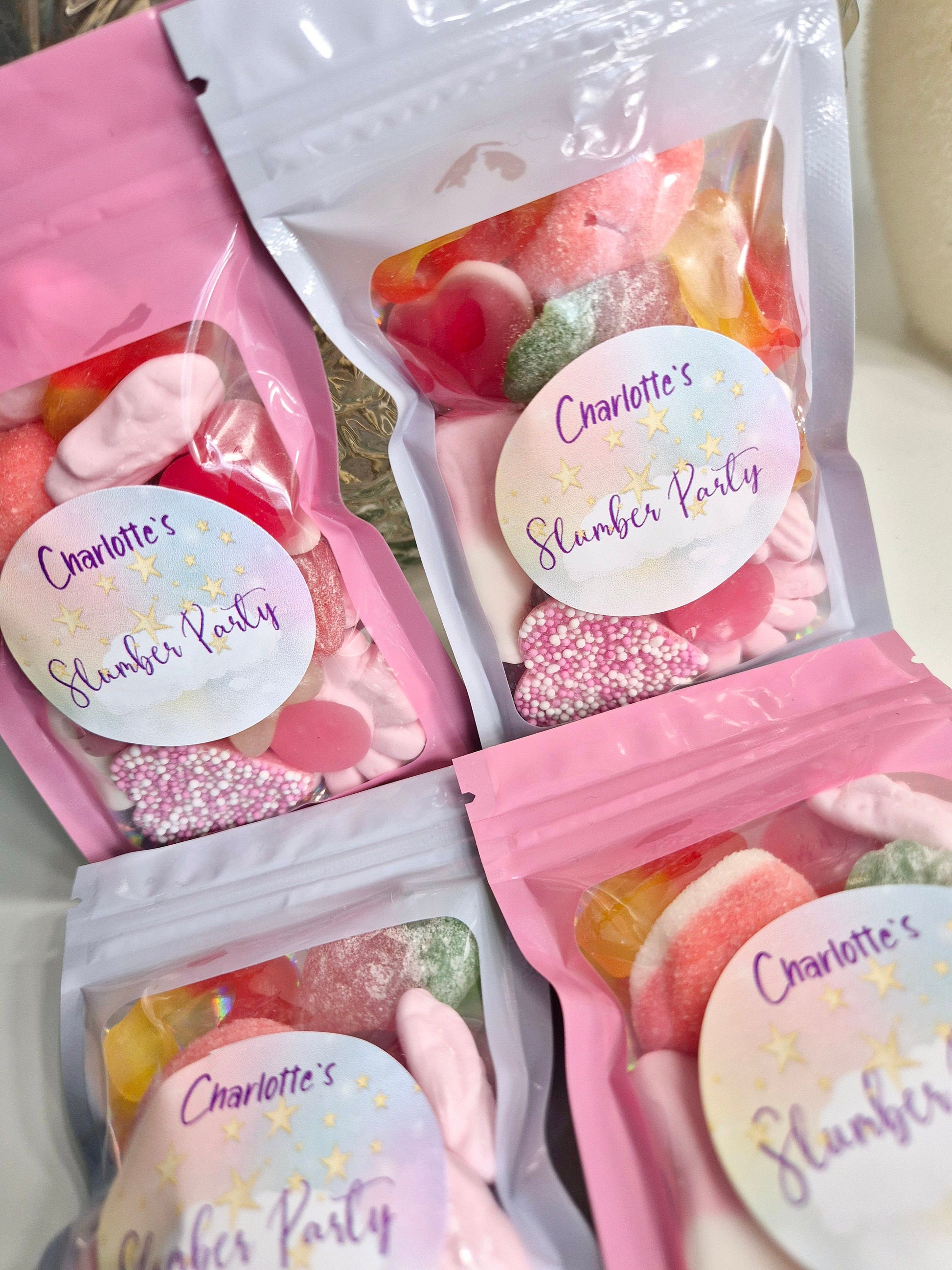 Sweet pouch - Sweets- Party Favours- postal sweets- sweet favours- birthday parties - sleepover sweets -sleepover party- prefilled sweetbag