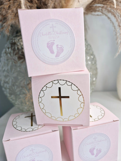 Christening sweet favours - Sweet Boxes- Pink sweet favours- Baptisim favours - Baptism Sweets