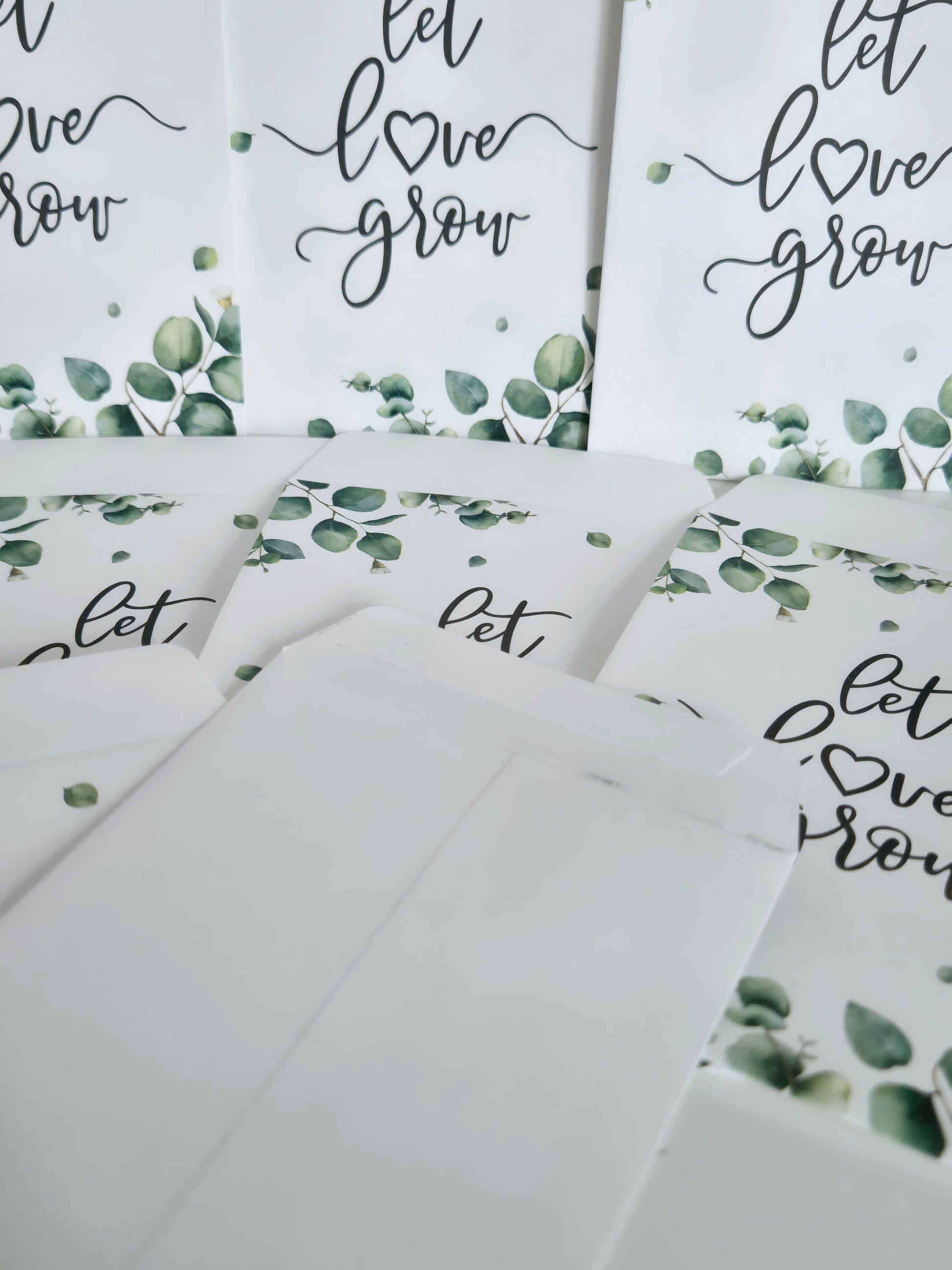 Let Love Grow Seed Packets -Wedding Favours for Guests -Wildflower Seed Bags -Eucalyptus Small Envelopes for Wedding Anniversary-Baby Shower