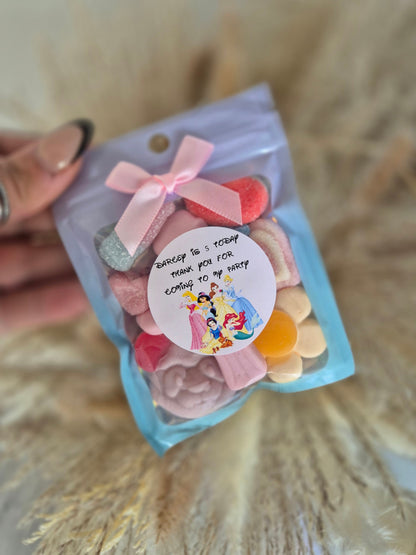 princess themed Party bags - sweet favours - sweet bags - sweet pouches - birthday