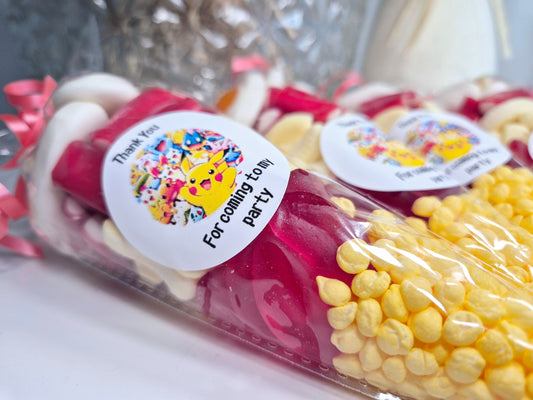 Pokeman inspired sweets - party cones - Birthday party cones - pokeman Birthday cones- prefilled sweetcones