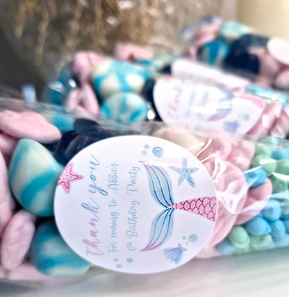 Mermaid inspired sweet cones- Party favours - Birthday - Party cones- Mermaid theme- prefilled cones- personalised cones