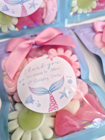 Mermaid inspired sweet bags - Party favours - Birthday - Treat Bags - Mermaid party- prefilled party bags- personalised party favours