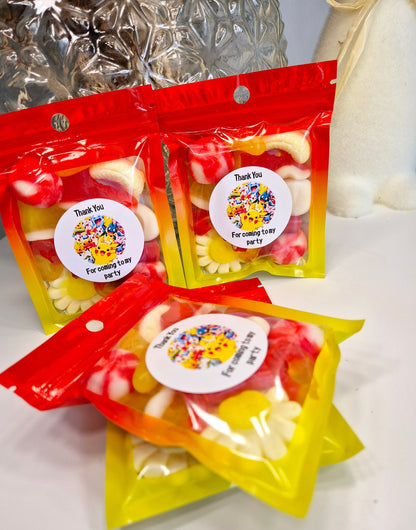 Pokeman inspired sweets - party bags- Birthday party - pokeman Birthday bags - sweet pouches