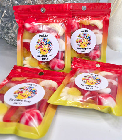 Pokeman inspired sweets - party bags- Birthday party - pokeman Birthday bags - sweet pouches