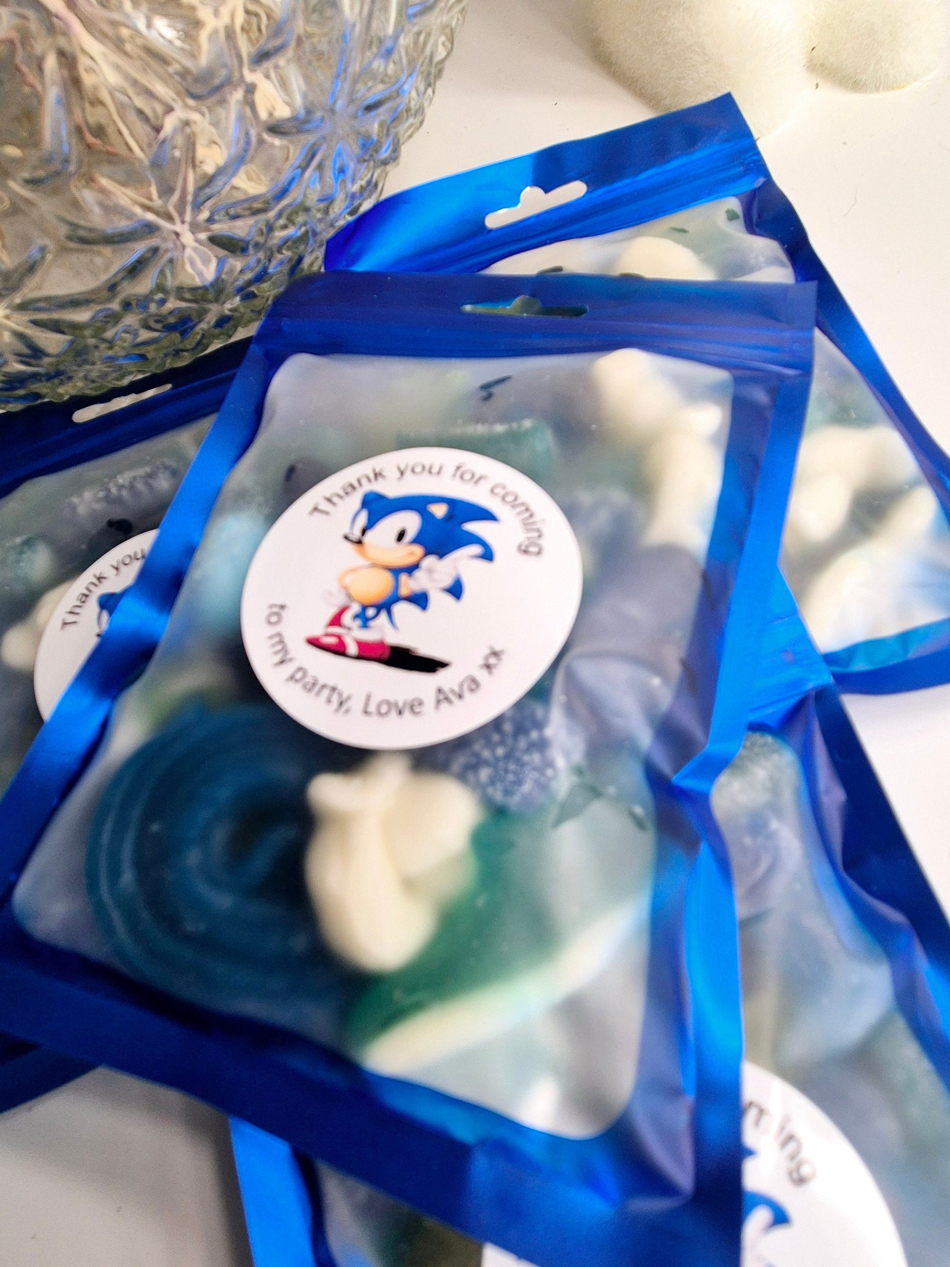 Sweet bags - Sonic sweet pouches - Personalised filled sweet bags - Birthday party favours