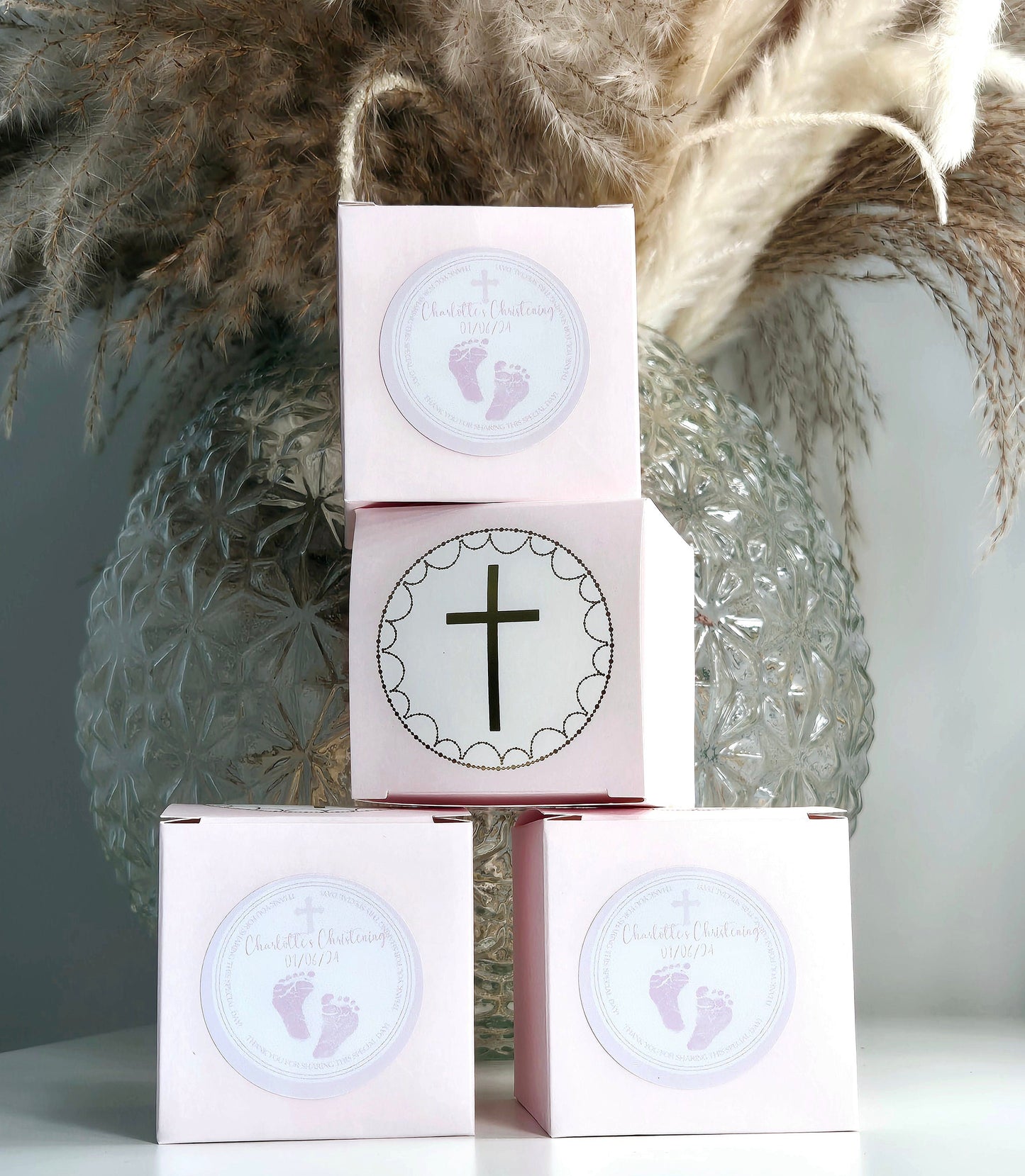 Christening sweet favours - Sweet Boxes- Pink sweet favours- Baptisim favours - Baptism Sweets