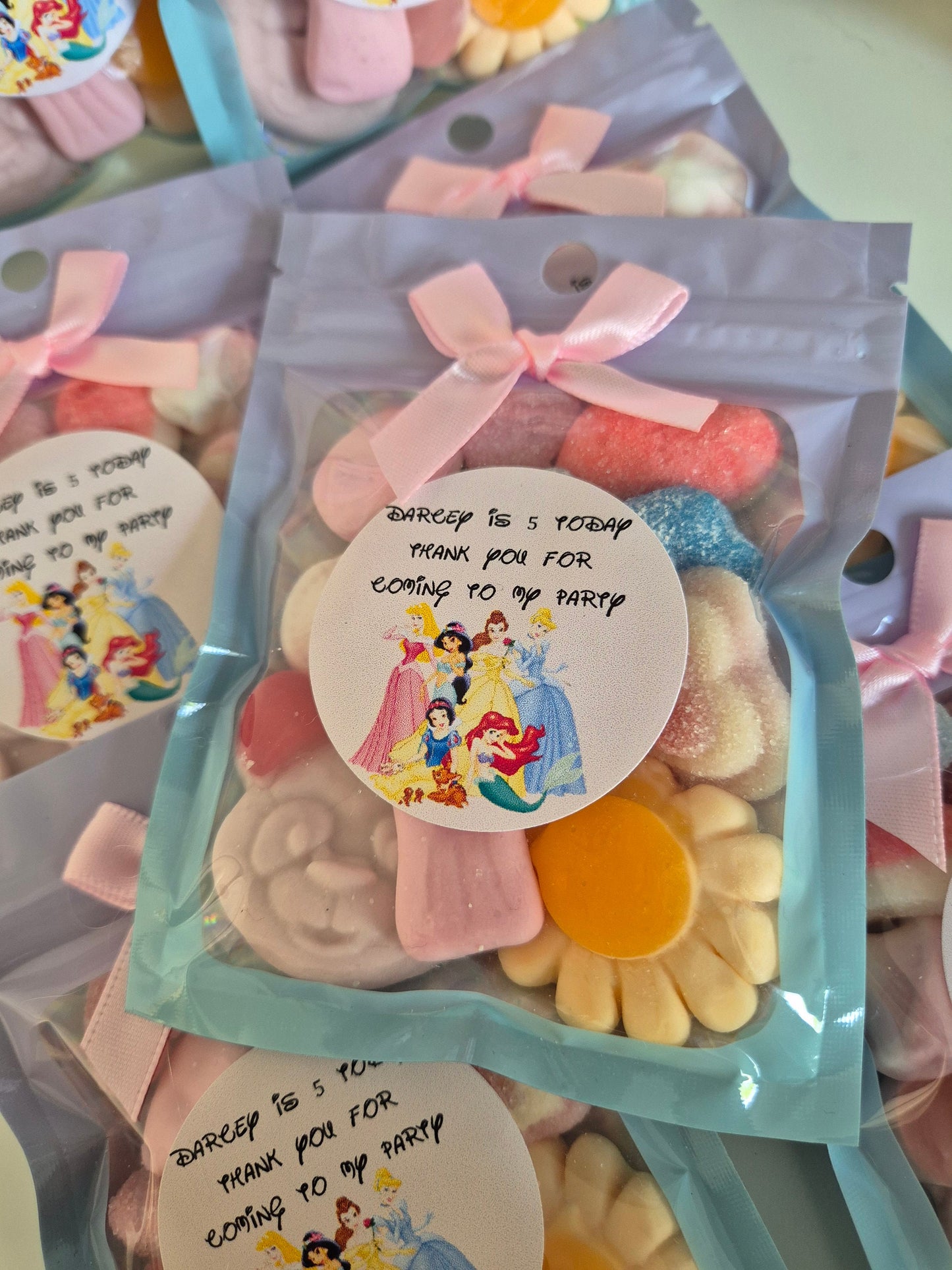 princess themed Party bags - sweet favours - sweet bags - sweet pouches - birthday