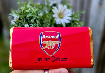 Personalised football chocolate bars for all occasions.