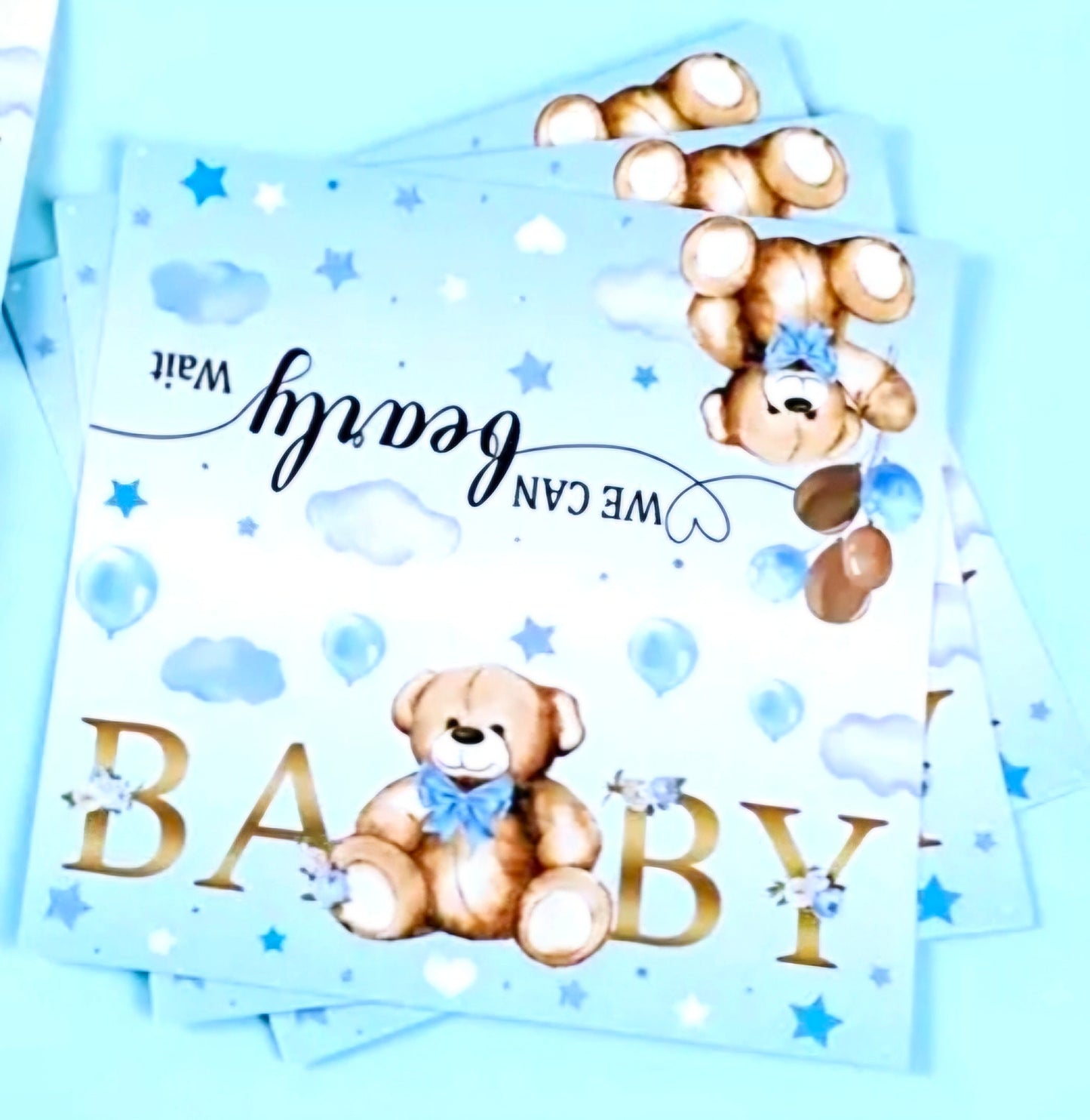 Personalised baby shower bags- baby boy- can bearly wait- sweet bag - Baby shower