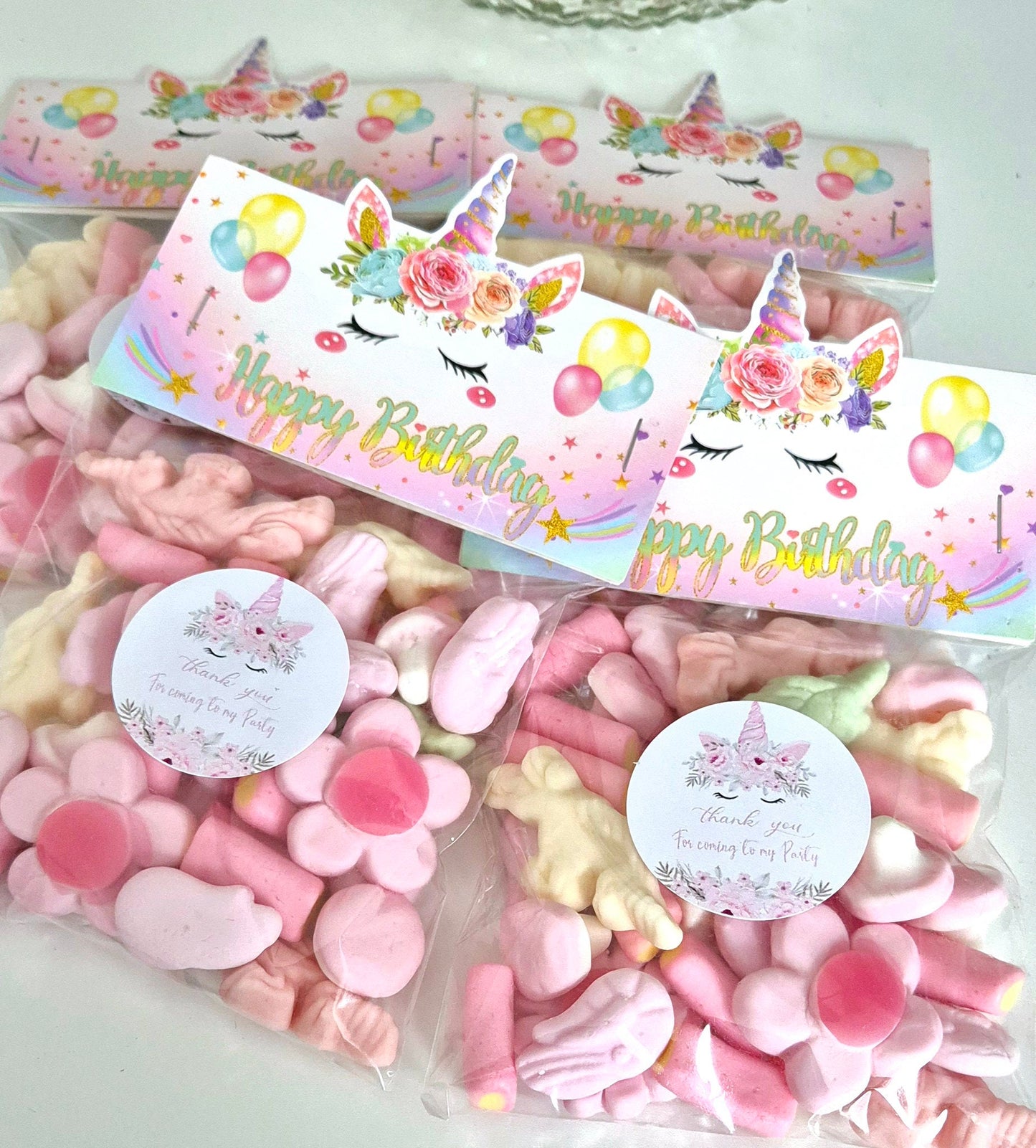 Personalised unicorn sweet bags- Unicorn theme bags - Unicorn inspired - sweet bag