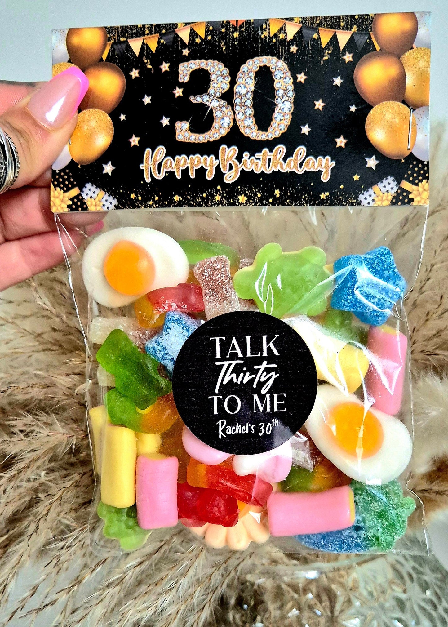 Personalised sweet bags- Talk thirty to me- 30th sweet bags - 30th birthday - sweet bag