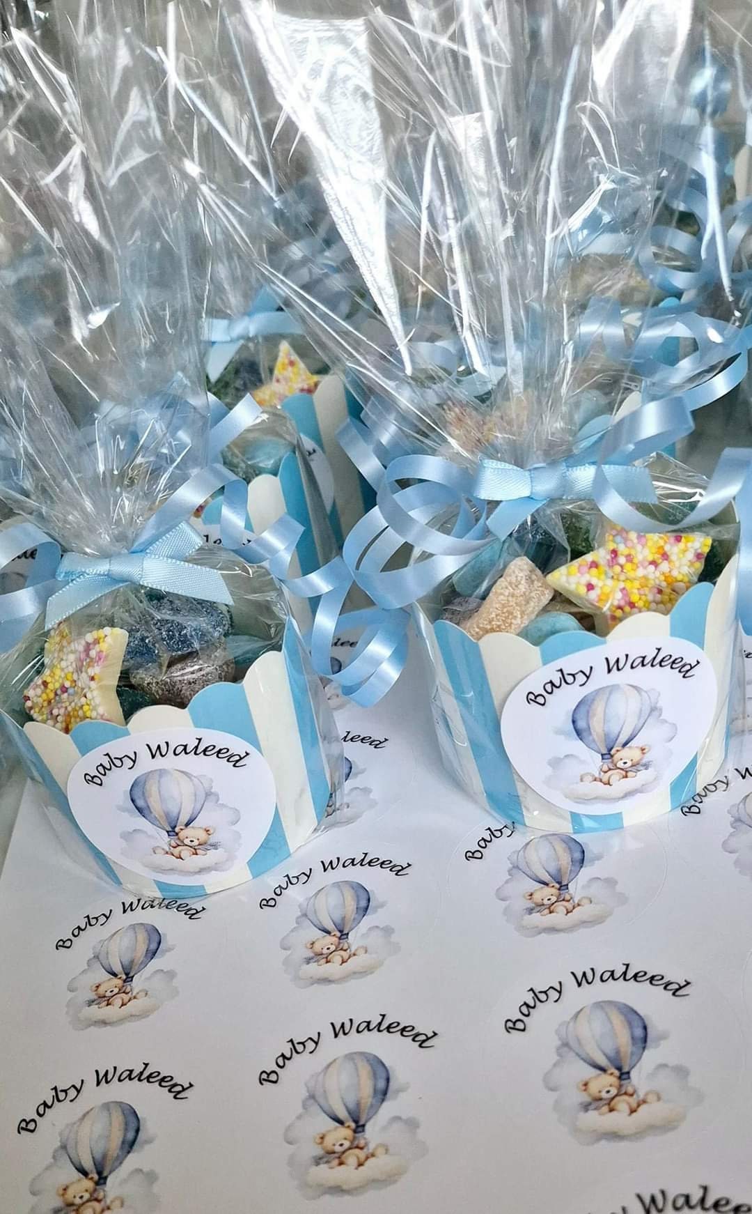 Baby shower sweet cups- Gender reveal - Baby shower favour- Sweet Favours- Baby boy