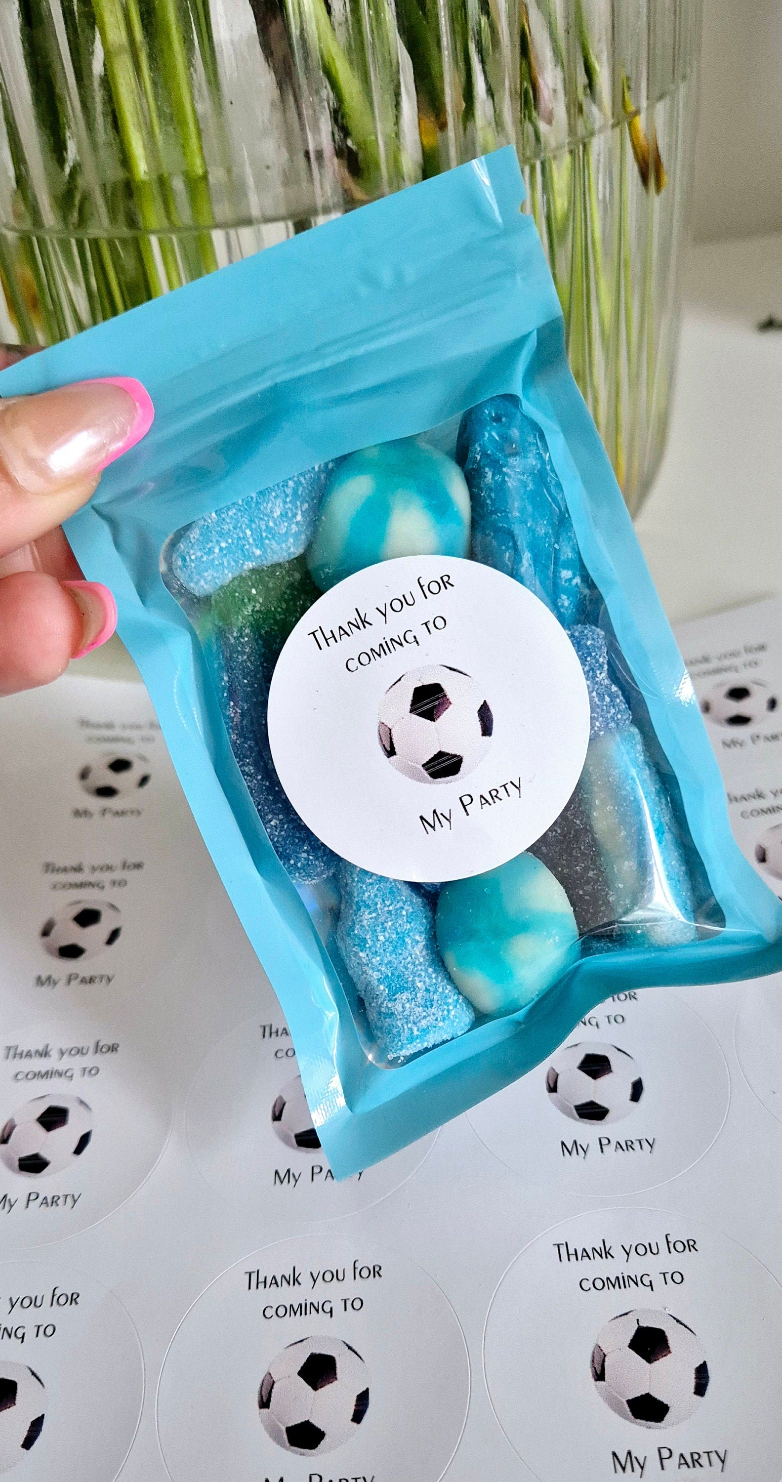 Football inspired sweet bags - Football theme - Party favours - Sweet bags - Birthday