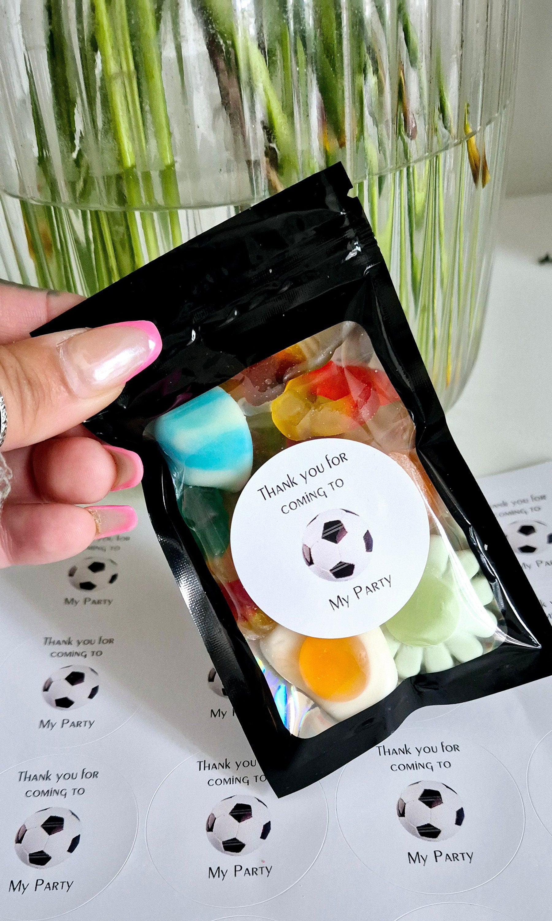 Football inspired sweet bags - Football theme - Party favours - Sweet bags - Birthday