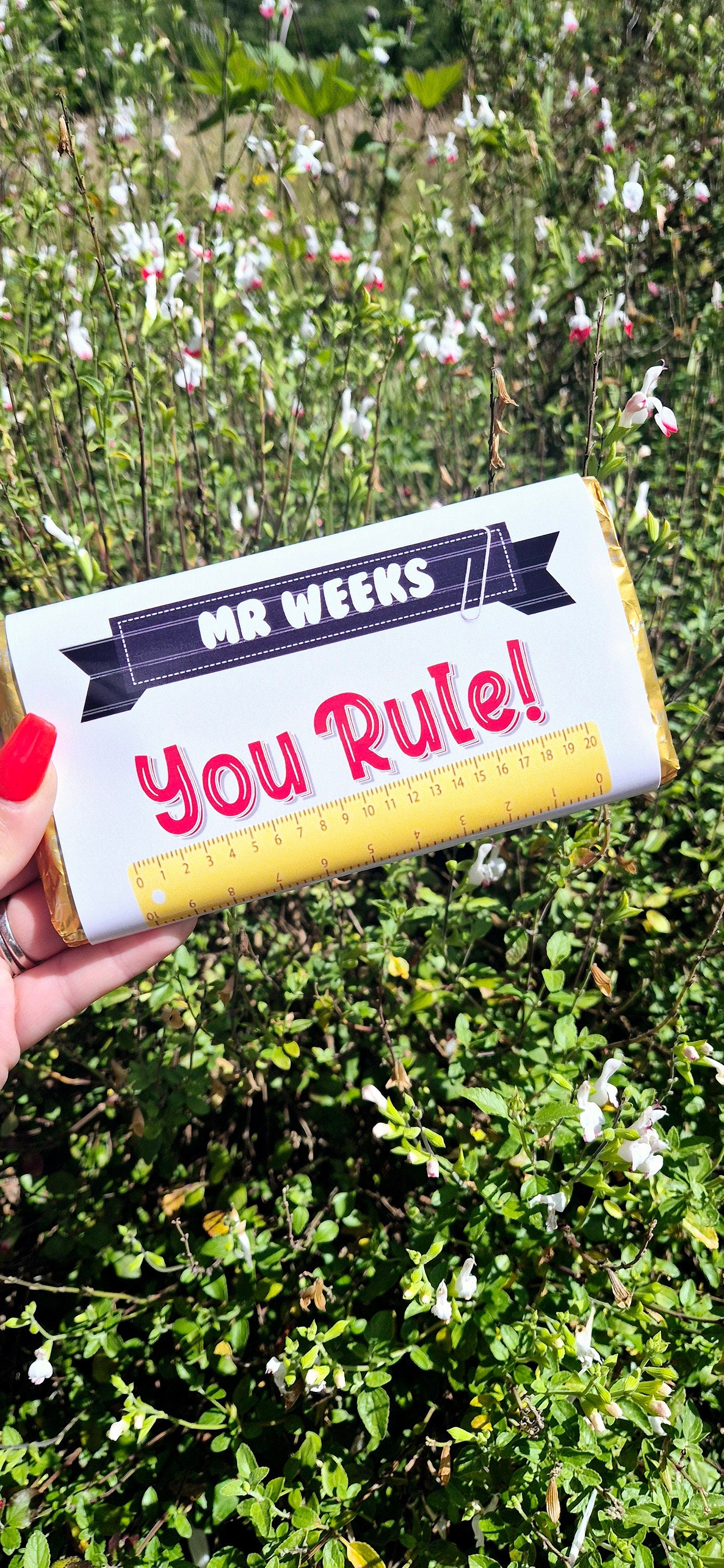 Teacher chocolate bar - Teacher Gift - Thankyou - you rule - Teacher - Thankyou