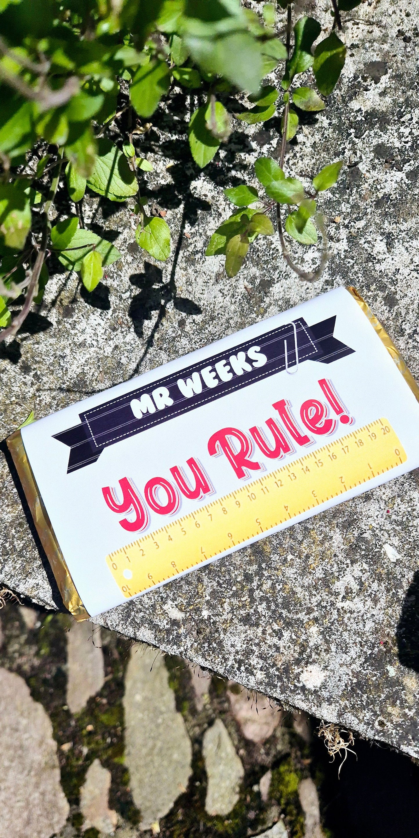 Teacher chocolate bar - Teacher Gift - Thankyou - you rule - Teacher - Thankyou